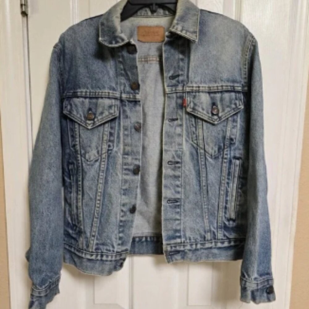 Levis Denim Jacket Mens 36 Blue Trucker Biker Type 3 80s USA 70506-0216 Vintage